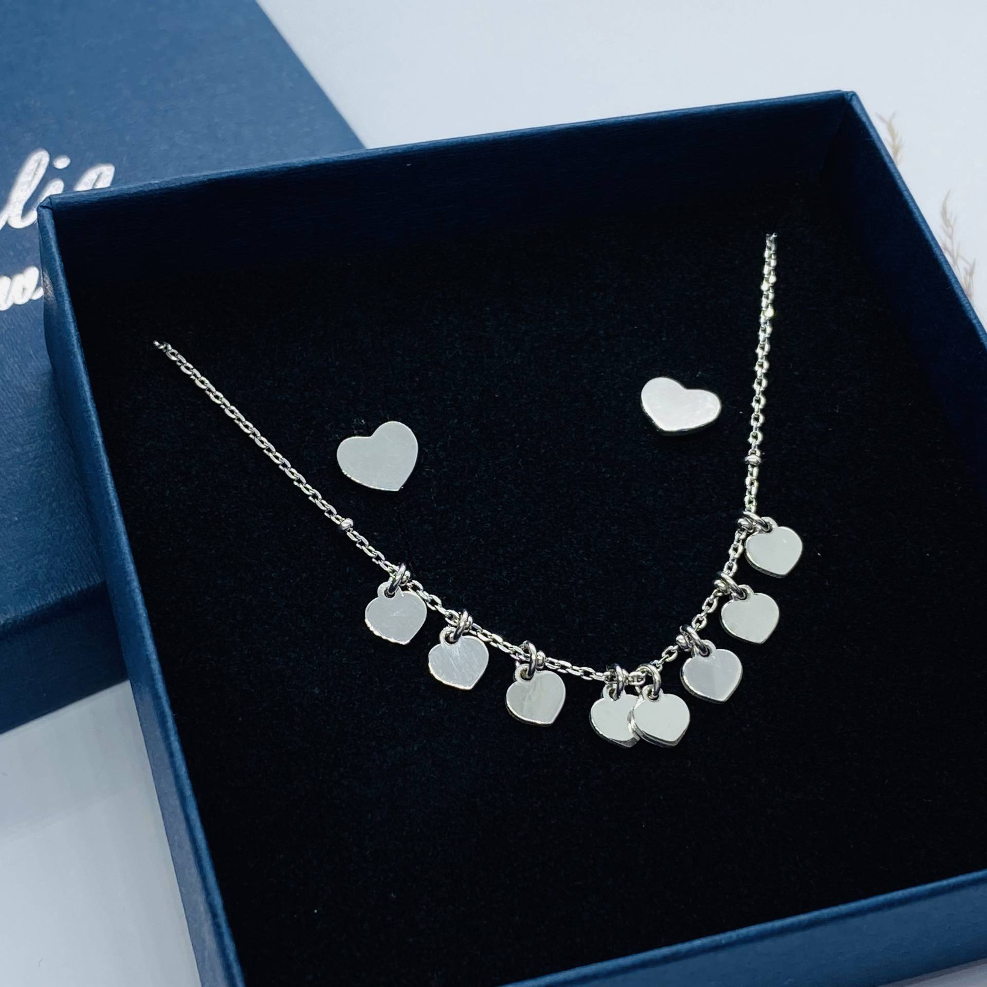 Collier Und Ohrstecker Herz - Silber 925 von ImeliaJewelry