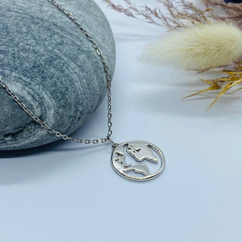 Collier Weltkarte - Silber 925 von ImeliaJewelry