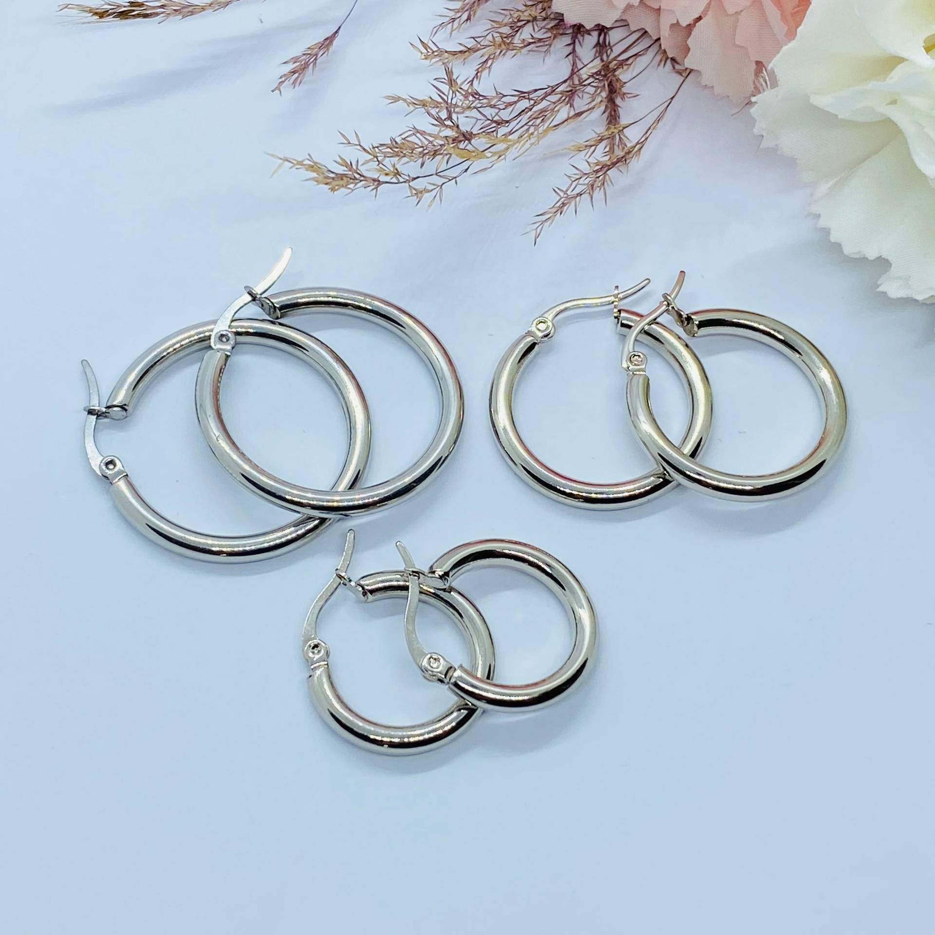 Creolen 3mm - Edelstahl von ImeliaJewelry