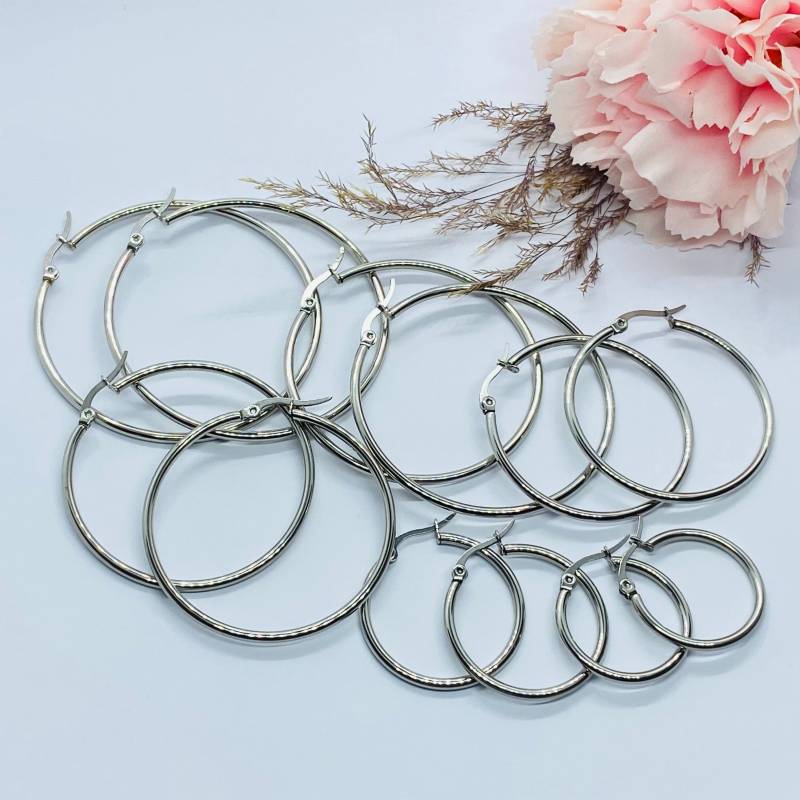 Edelstahl Creolen Durchmesser Auswählbar von ImeliaJewelry