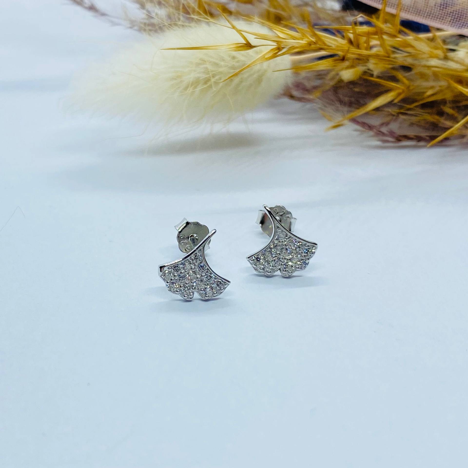 Ohrstecker Ginkgo - 925 Silber von ImeliaJewelry