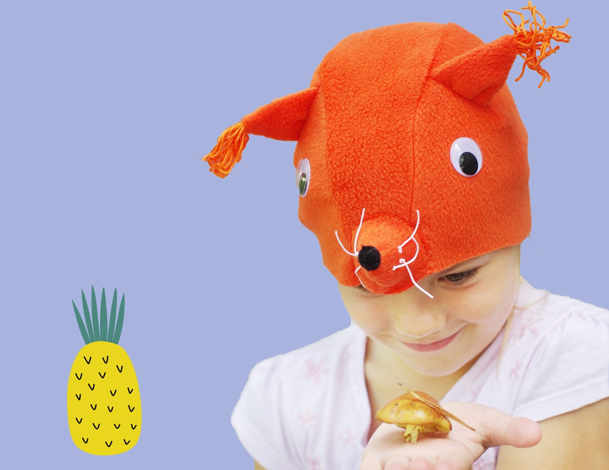 Fleece Eichhörnchen Kostüm-Hut Handgemachter Kinder Halloween Tier Hut von Imeloom