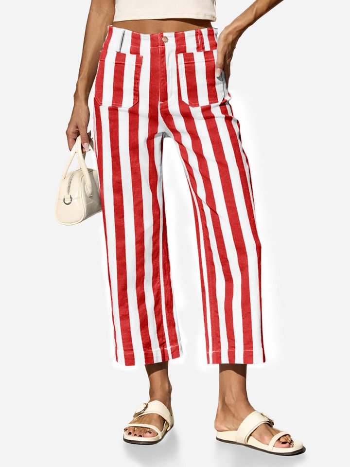 Imily Bela 7/8-Jeans Damen High Waisted Stretched Jeans (Packung, 1-tlg., 1per-Pack) Streifen von Imily Bela