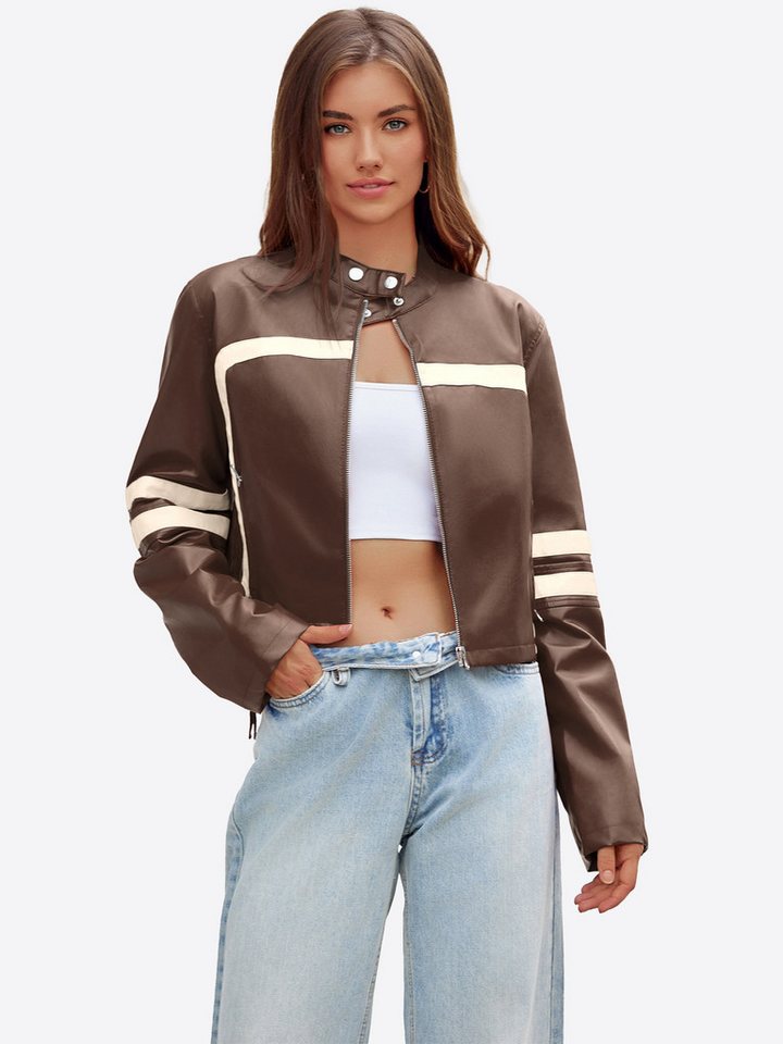 Imily Bela Bikerjacke Damen Kunstlederjacke (Packung, 1-St., 1per-pack) Stehkragen von Imily Bela