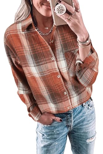Imily Bela Bluse Damen Kariertes Longbluse Casual Langarmshirt Flanellhemd Karohemd Knöpfen Longsleeve Oberteile.Zuckercouleur.L Imily Bela Bluse Damen Kariertes Longbluse Casual Langarmshirt Flanellhemd Karohemd Knöpfen Longsleeve Oberteile.Zuckercouleur.L von Imily Bela