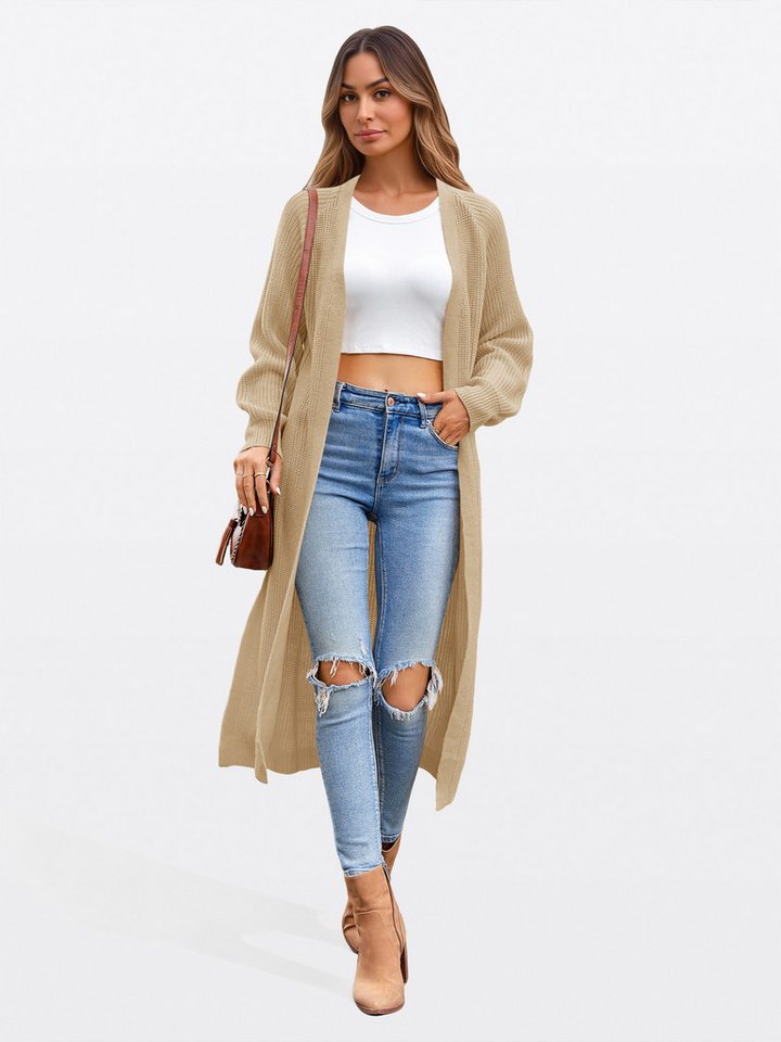 Imily Bela Cardigan Damen Drapierter Strickmantel (Packung, 1-tlg., 1per-Pack) Volltonfarbe von Imily Bela