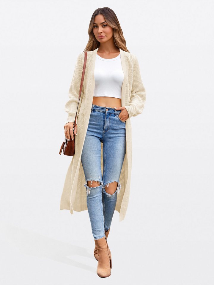 Imily Bela Cardigan Damen Drapierter Strickmantel (Packung, 1-tlg., 1per-Pack) Volltonfarbe von Imily Bela