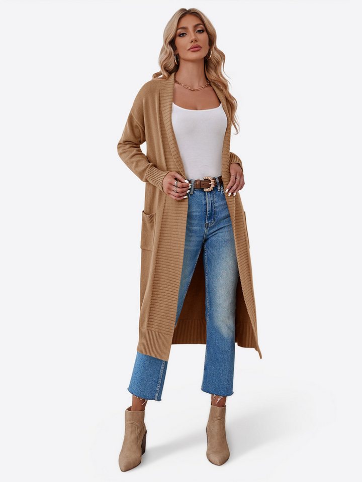 Imily Bela Cardigan Damen Grobstrick-Pullover Mantel (Packung, 1-tlg., 1per-Pack) Volltonfarbe von Imily Bela