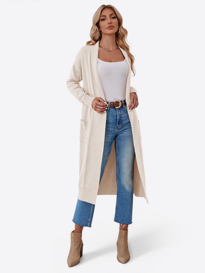 Imily Bela Cardigan Damen Grobstrick-Pullover Mantel (Packung, 1-tlg., 1per-Pack) Volltonfarbe von Imily Bela