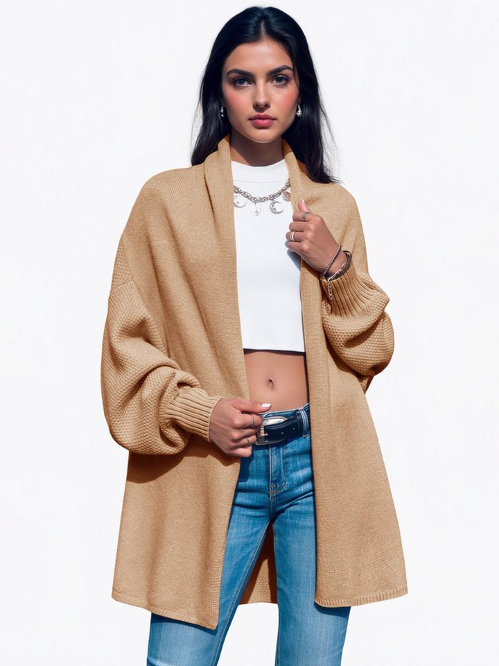 Imily Bela Cardigan Damen Lange Strickjacken mit Fledermausärmeln (Packung, 1-tlg., 1per-Pack) Volltonfarbe von Imily Bela
