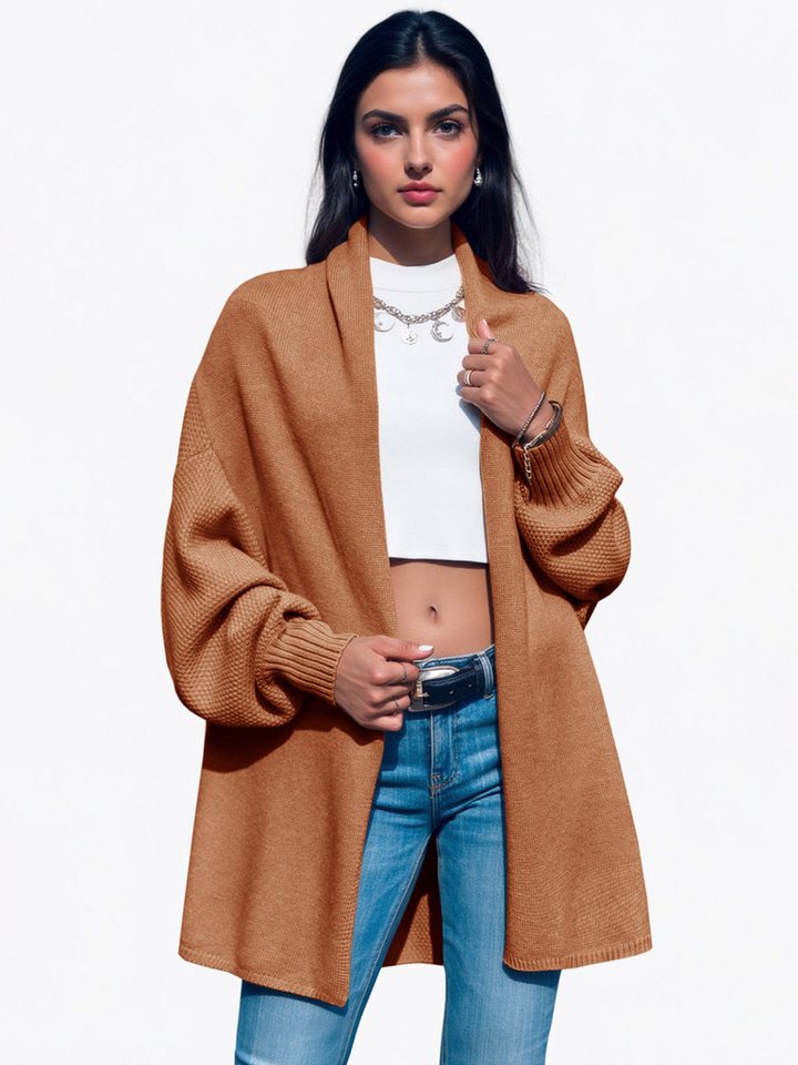 Imily Bela Cardigan Damen Lange Strickjacken mit Fledermausärmeln (Packung, 1-tlg., 1per-Pack) Volltonfarbe von Imily Bela