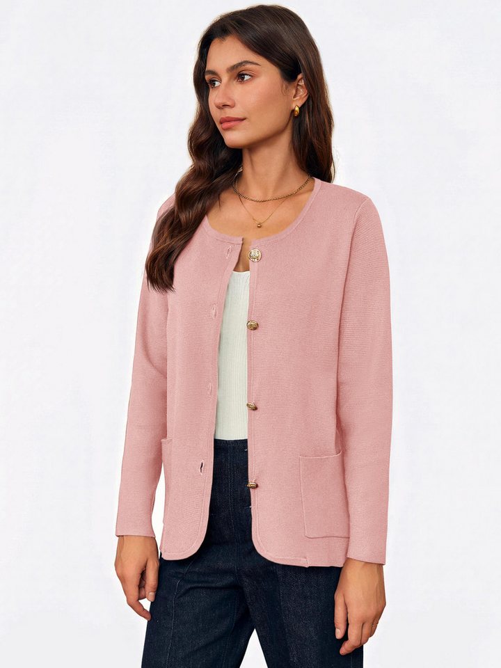 Imily Bela Cardigan Damen Strickjacke mit Rundhalsausschnitt (Packung, 1-tlg., 1per-Pack) Freizeit von Imily Bela