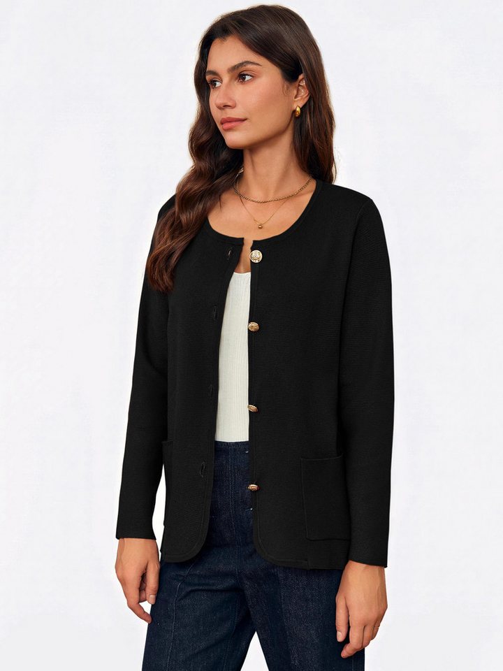 Imily Bela Cardigan Damen Strickjacke mit Rundhalsausschnitt (Packung, 1-tlg., 1per-Pack) Freizeit von Imily Bela