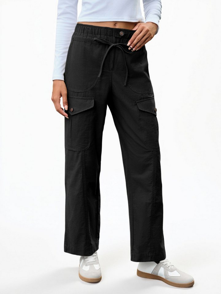 Imily Bela Cargojeans Loose-fit-Jeans Damen Wanderhose mit niedriger Taille (Packung, 1-tlg., 1per-Pack) 4-Pocket Style von Imily Bela