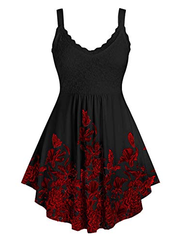 Imily Bela Damen Kleid Ärmellose Trägerkleider Rundhalsausschnitt Spitzenkleider Sommerkleider Alltagskleider Schwarz S von Imily Bela