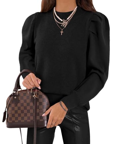 Imily Bela Damen Strickpullover Casual Pullover Puff Pulli Langarm T-Shirt Rundhalsausschnitt Pullover Sweateshirt Oberteil Tops Shirts Imily Bela Damen Strickpullover Casual Pullover Puff Pulli Langarm T-Shirt Rundhalsausschnitt Pullover Sweateshirt Oberteil Tops Shirts von Imily Bela