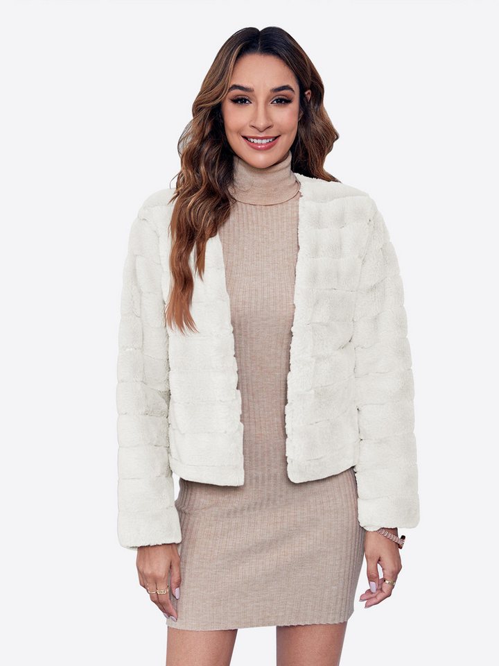 Imily Bela Fellimitatjacke Damen kurze Freizeitjacke (Packung, 1-St., 1per-Pack) casual von Imily Bela