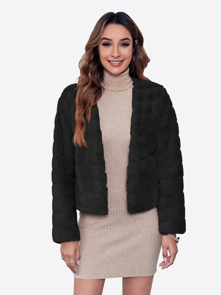 Imily Bela Fellimitatjacke Damen kurze Freizeitjacke (Packung, 1-St., 1per-Pack) casual von Imily Bela