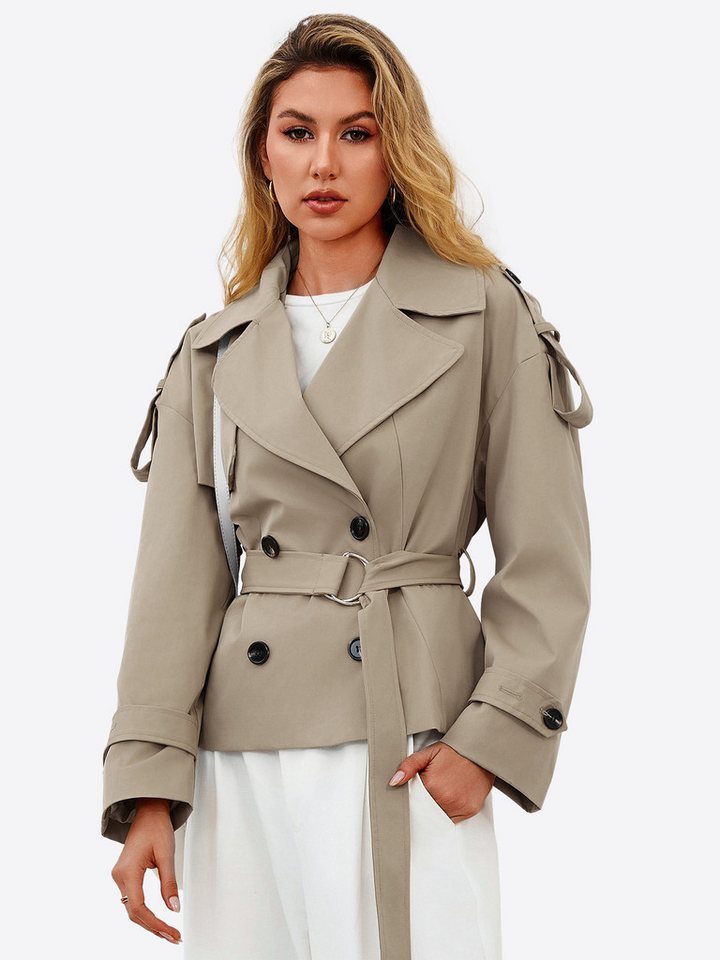 Imily Bela Kurzjacke Damen Lässiger Trenchcoat (Packung, 1-St., 1 Per-pack) mit Gürtel von Imily Bela