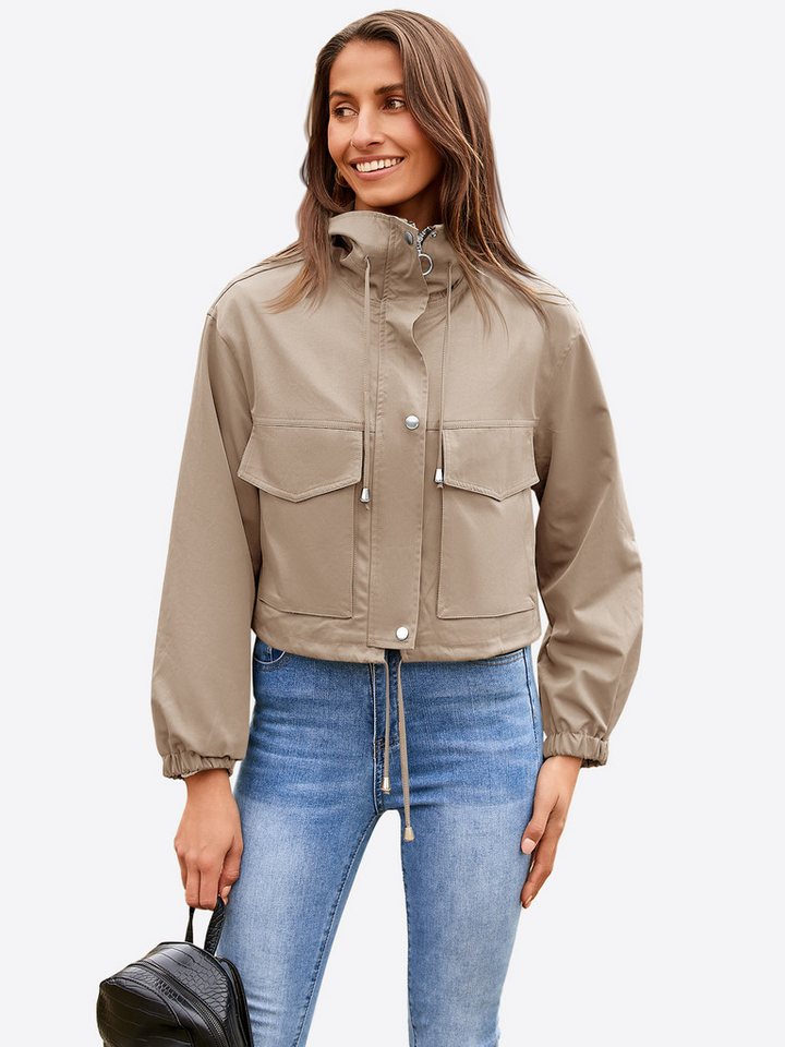 Imily Bela Kurzjacke Damen Oversize Utility Jacke mit Reißverschluss (Packung, 1-St., 1per-Pack) Freizeit von Imily Bela