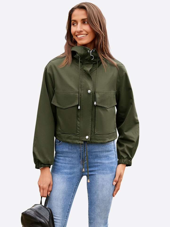 Imily Bela Kurzjacke Damen Oversize Utility Jacke mit Reißverschluss (Packung, 1-St., 1per-Pack) Freizeit von Imily Bela