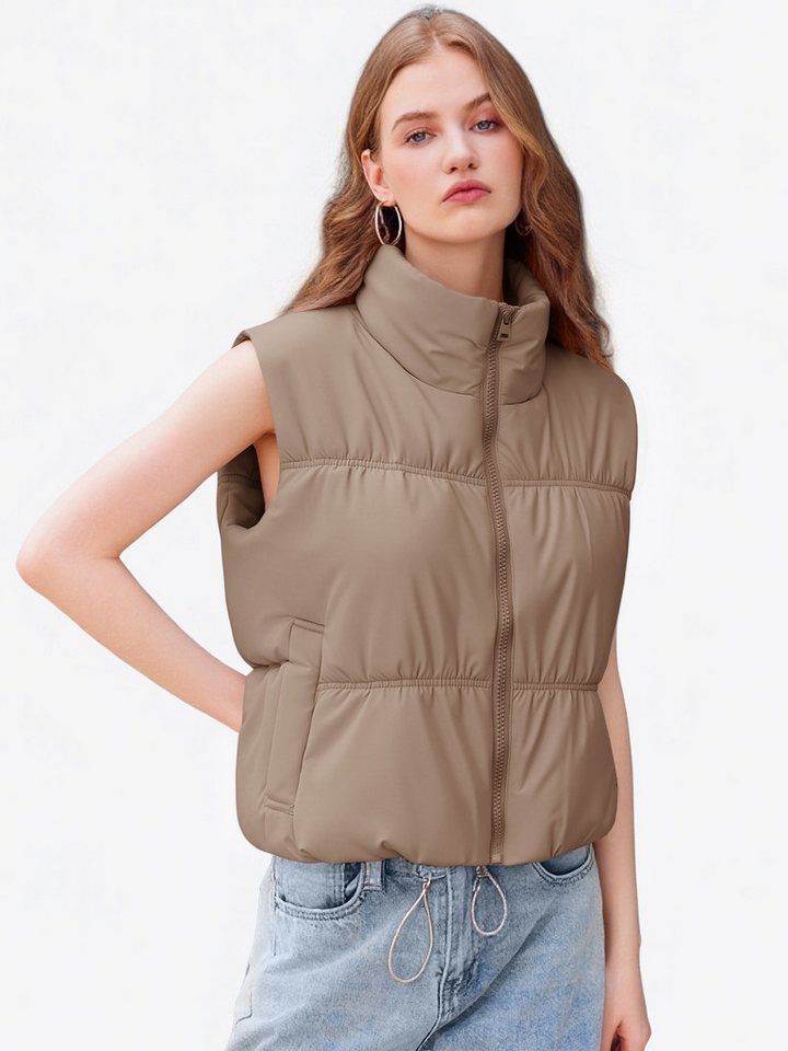 Imily Bela Kurzweste Damen Leichter Mantel (Packung, 1-tlg., 1per-Pack) Volltonfarbe von Imily Bela