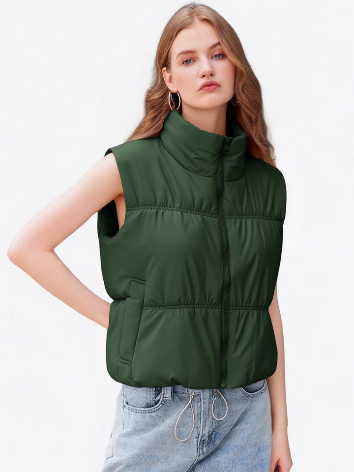 Imily Bela Kurzweste Damen Leichter Mantel (Packung, 1-tlg., 1per-Pack) Volltonfarbe von Imily Bela