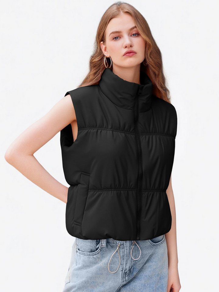 Imily Bela Kurzweste Damen Leichter Mantel (Packung, 1-tlg., 1per-Pack) Volltonfarbe von Imily Bela