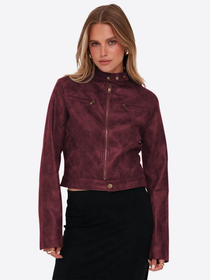 Imily Bela Lederjacke Damen Kurze Jacken aus Kunstleder (Packung, 1-St., 1 Per-pack) Streetwear von Imily Bela