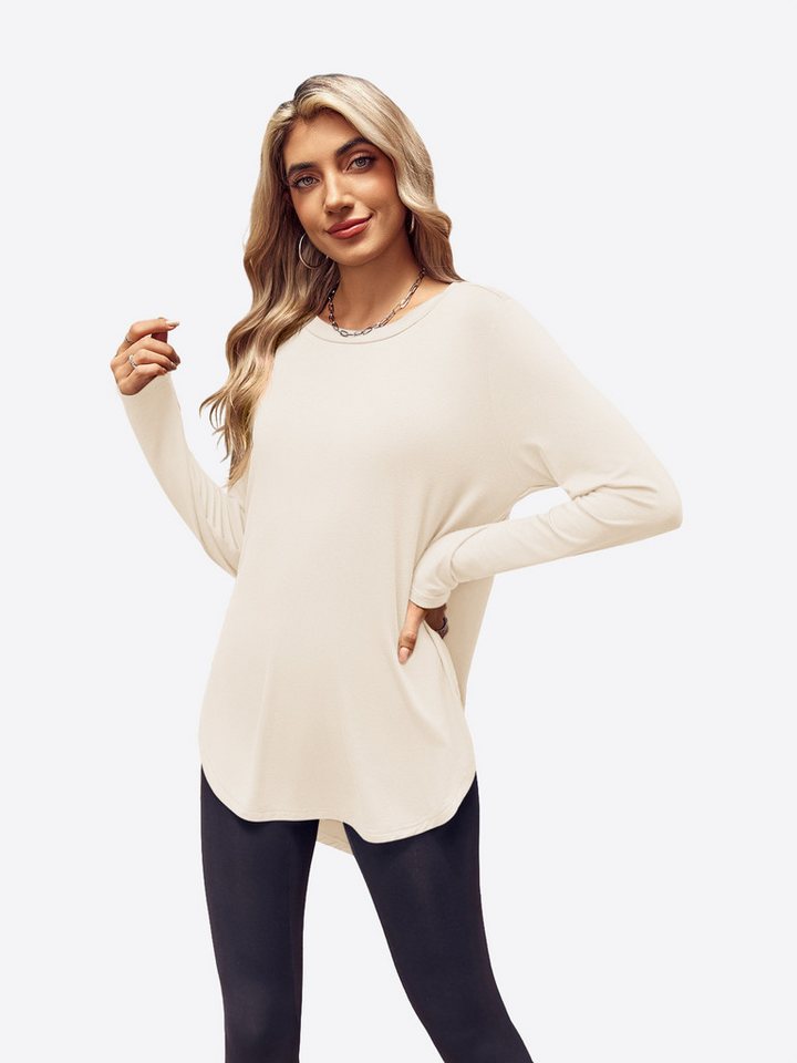 Imily Bela Longshirt Damen Langärmlige Tunika-Tops (Packung, 1-tlg., 1per-Pack) Volltonfarbe von Imily Bela