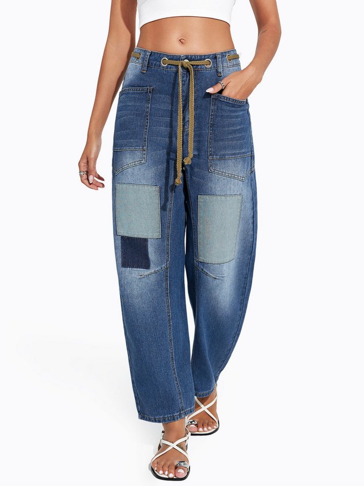 Imily Bela Loose-fit-Jeans Damen Baggy Barrel Hufeisen Jeanshose (Packung, 1-tlg., 1per-pack) LOOSE von Imily Bela