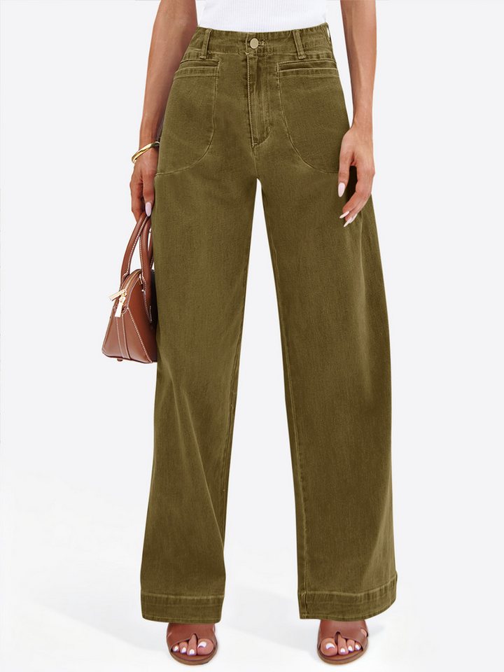 Imily Bela Loose-fit-Jeans Damen Hohe Taille gerade Jeans (Packung, 1-tlg., 1per-Pack) 4-Pocket Style von Imily Bela