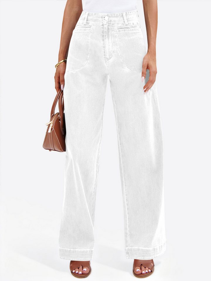 Imily Bela Loose-fit-Jeans Damen Hohe Taille gerade Jeans (Packung, 1-tlg., 1per-Pack) 4-Pocket Style von Imily Bela