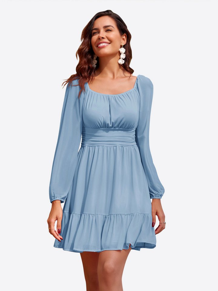 Imily Bela Partykleid Damen Lässiges Netzkleid mit langen Ärmeln (Packung, 1-tlg., 1per-Pack) Maschenware von Imily Bela