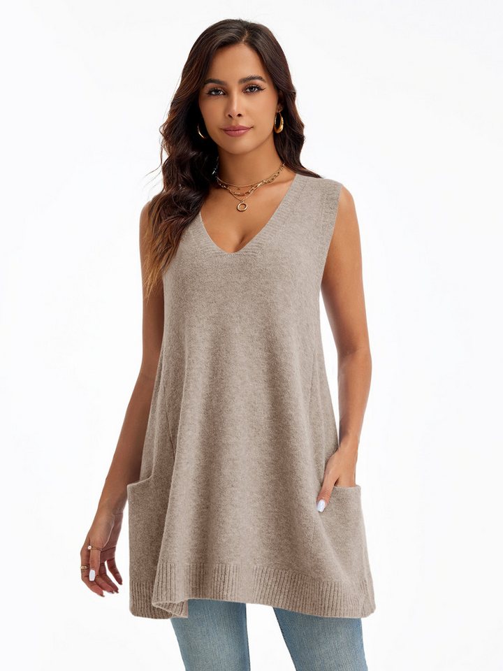 Imily Bela Pullunder Damen Ärmelloser Pullover mit V-Ausschnitt (Packung, 1-tlg., 1per-Pack) Casualmode von Imily Bela