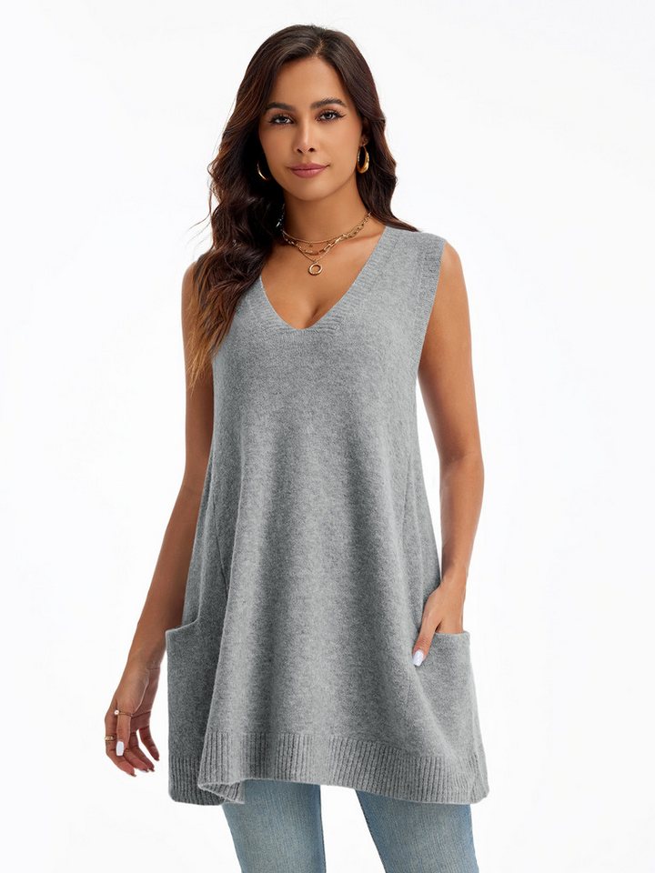 Imily Bela Pullunder Damen Ärmelloser Pullover mit V-Ausschnitt (Packung, 1-tlg., 1per-pack) Casualmode von Imily Bela