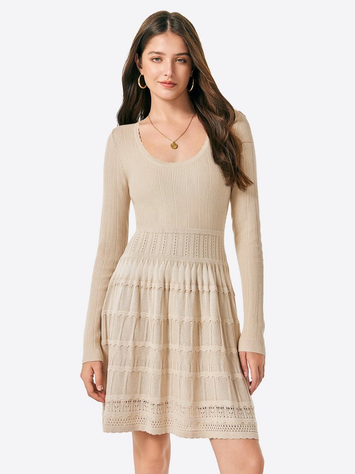 Imily Bela Strickkleid Damen Kurzes A-Linien-Kleid mit Rundhalsausschnitt (Packung, 1-tlg., 1per-Pack) casual von Imily Bela