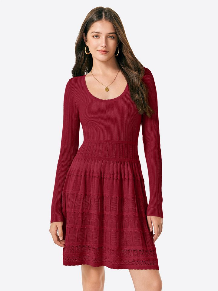 Imily Bela Strickkleid Damen Kurzes A-Linien-Kleid mit Rundhalsausschnitt (Packung, 1-tlg., 1per-Pack) casual von Imily Bela