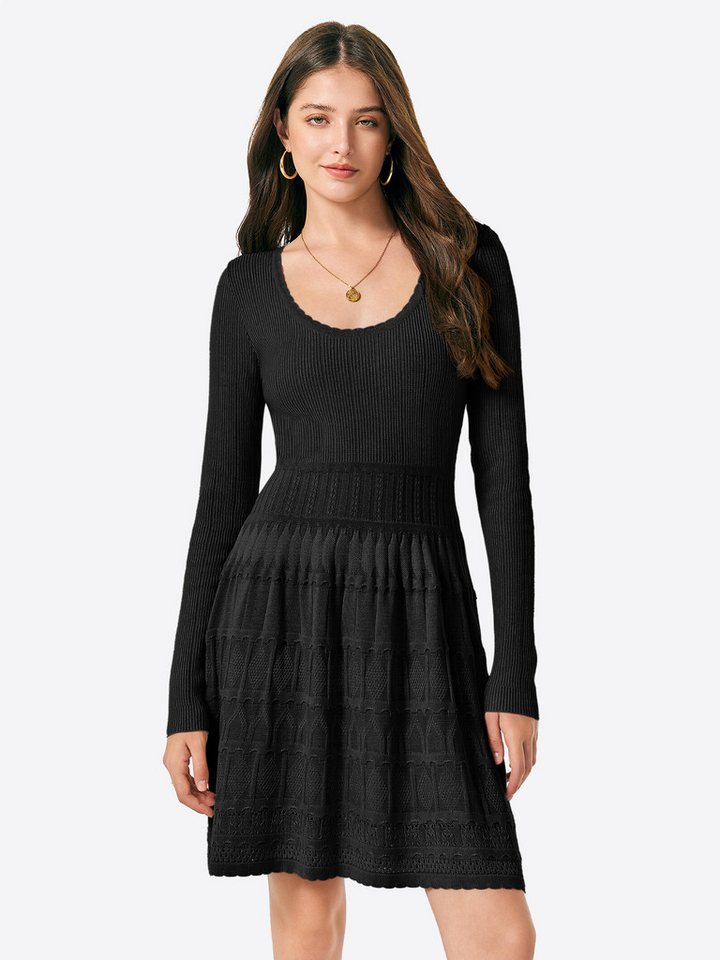 Imily Bela Strickkleid Damen Kurzes A-Linien-Kleid mit Rundhalsausschnitt (Packung, 1-tlg., 1per-Pack) casual von Imily Bela