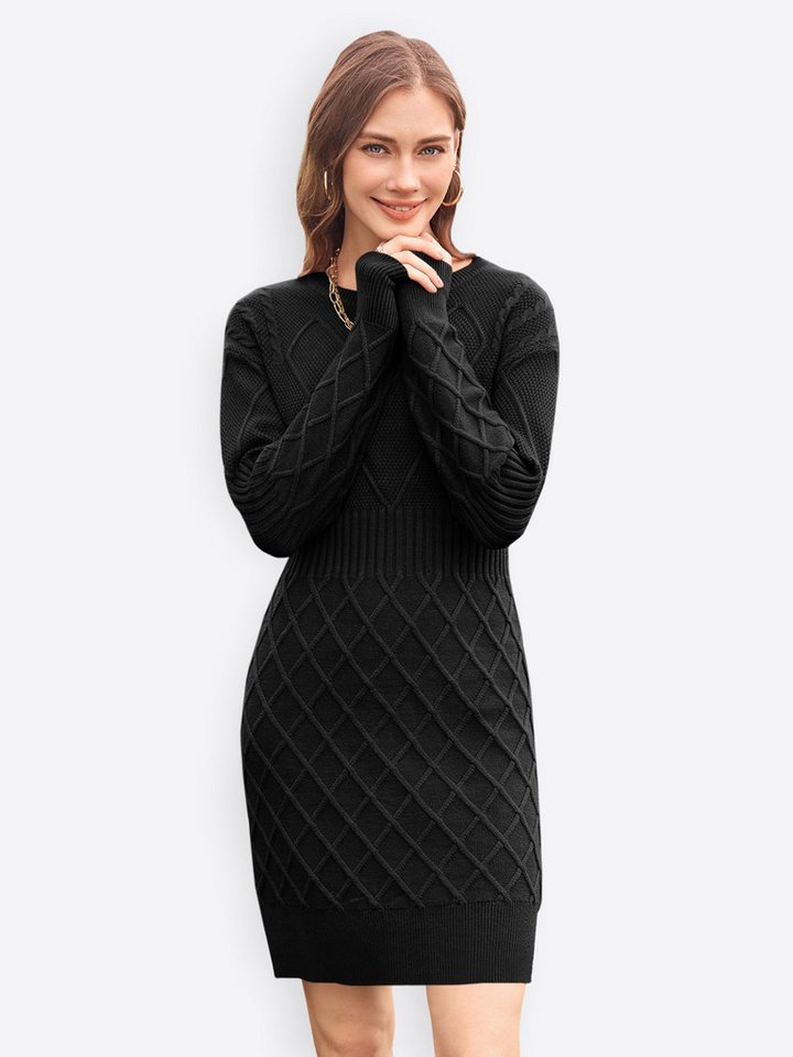 Imily Bela Strickkleid Damen Schmal geschnittenes Pulloverkleid (Packung, 1-tlg., 1per-Pack) mit Rundhalsausschnitt von Imily Bela