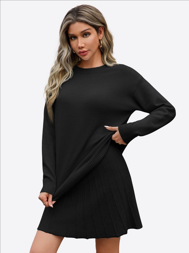 Imily Bela Strickpullover Damen 2-teilige Pullover-Sets (Set, 2-tlg., Strickpullover+Faltenrock) mit Rundhalsausschnitt von Imily Bela