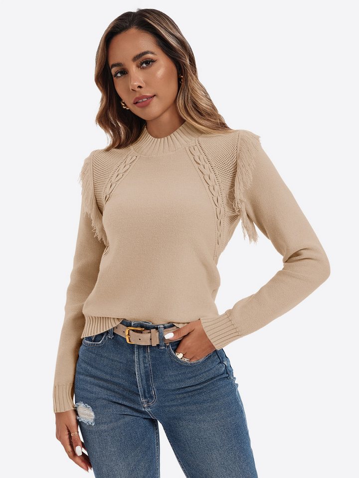 Imily Bela Sweater Damen Boho-Pullover (Packung, 1-tlg., 1per-Pack) Volltonfarbe von Imily Bela