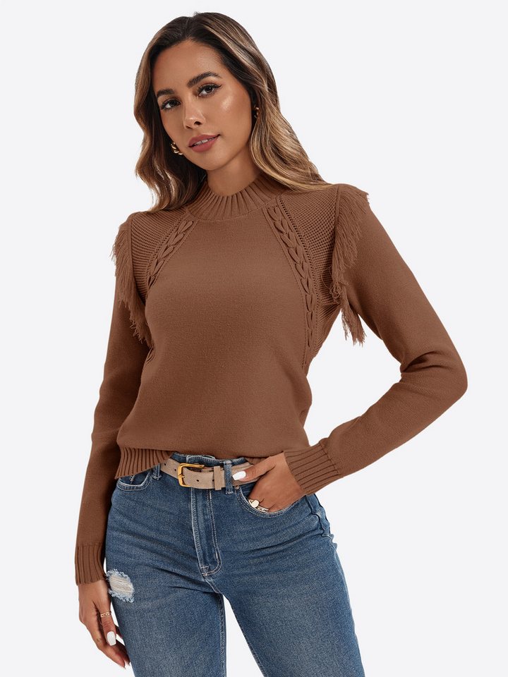 Imily Bela Sweater Damen Boho-Pullover (Packung, 1-tlg., 1per-Pack) Volltonfarbe von Imily Bela