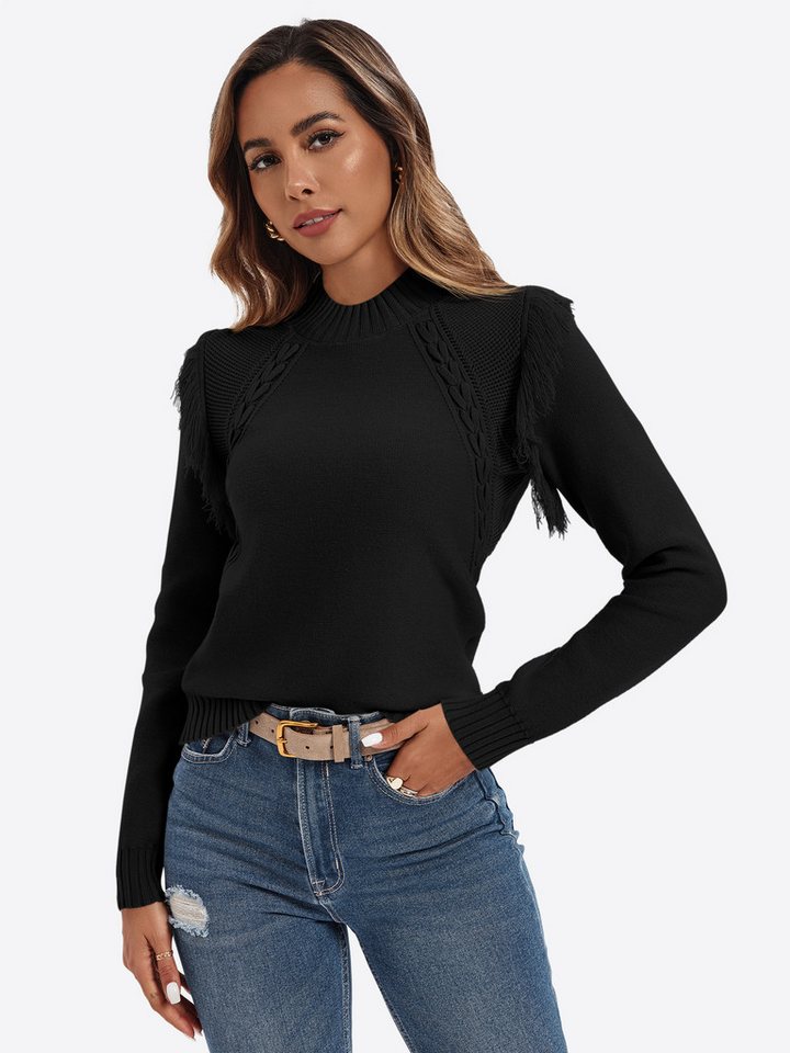 Imily Bela Sweater Damen Boho-Pullover (Packung, 1-tlg., 1per-Pack) Volltonfarbe von Imily Bela