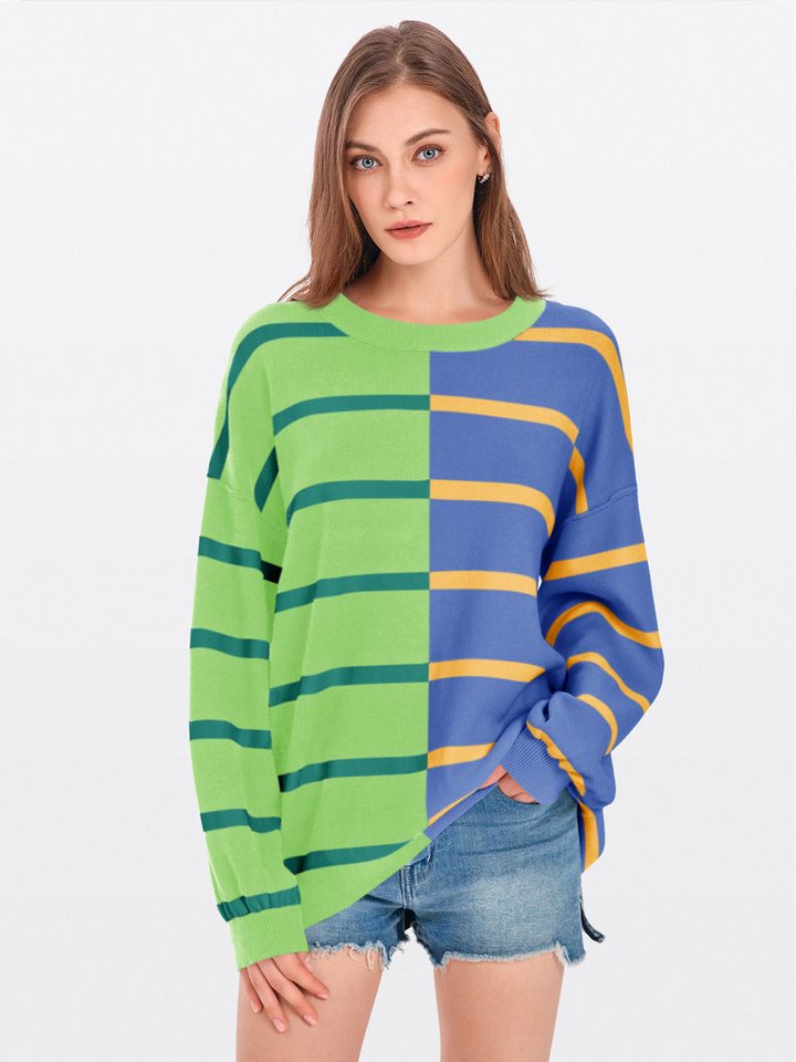 Imily Bela Sweater Damen Gestreifter Pullover (Packung, 1-tlg., 1per-Pack) mit Rundhalsausschnitt von Imily Bela