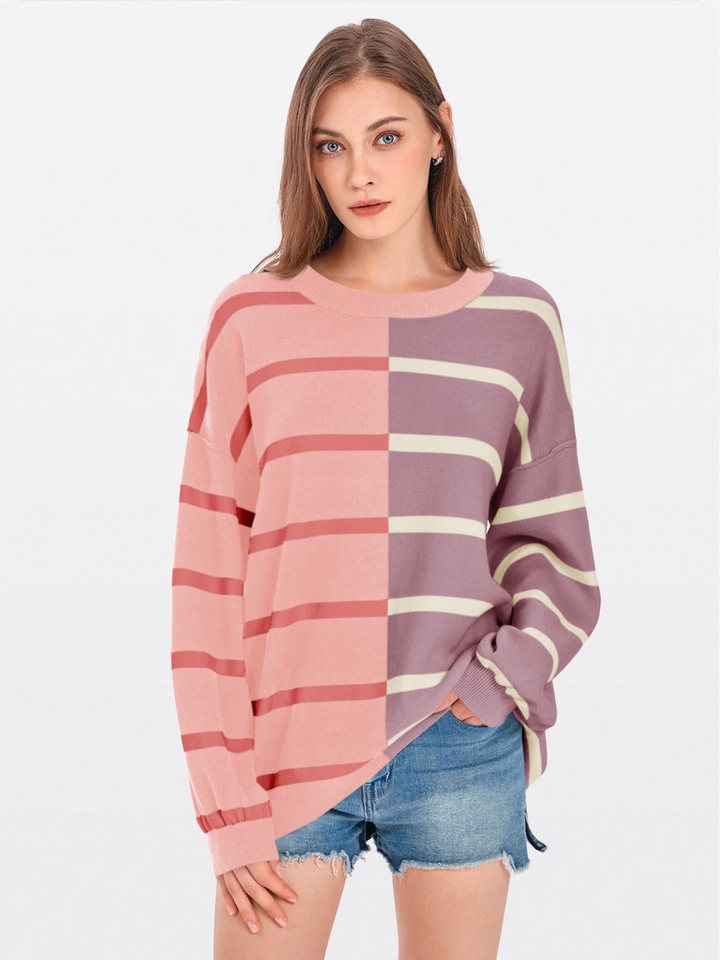 Imily Bela Sweater Damen Gestreifter Pullover (Packung, 1-tlg., 1per-Pack) mit Rundhalsausschnitt von Imily Bela