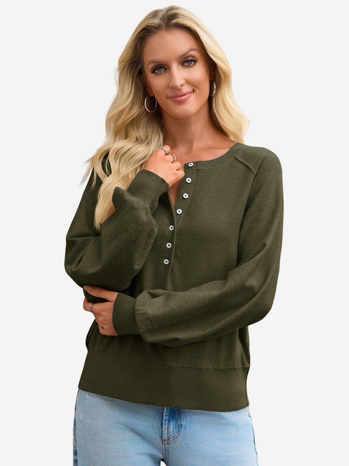 Imily Bela Sweater Damen Henley Pullover mit Rundhal (Packung, 1-tlg., 1per-Pack) Henley von Imily Bela