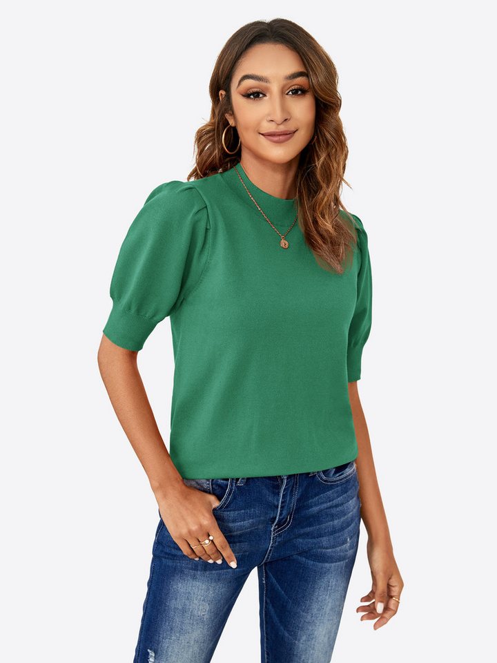 Imily Bela Sweater Damen Kurzarm-Strickpullover (Packung, 1-tlg., 1per-Pack) Puffärmel von Imily Bela