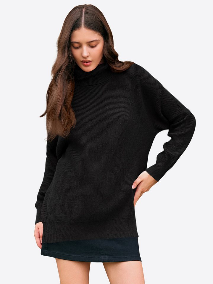 Imily Bela Sweater Damen Lässiger Oversize Rollkragenpullover (Packung, 1-tlg., 1per-Pack) Fledermausärmel von Imily Bela