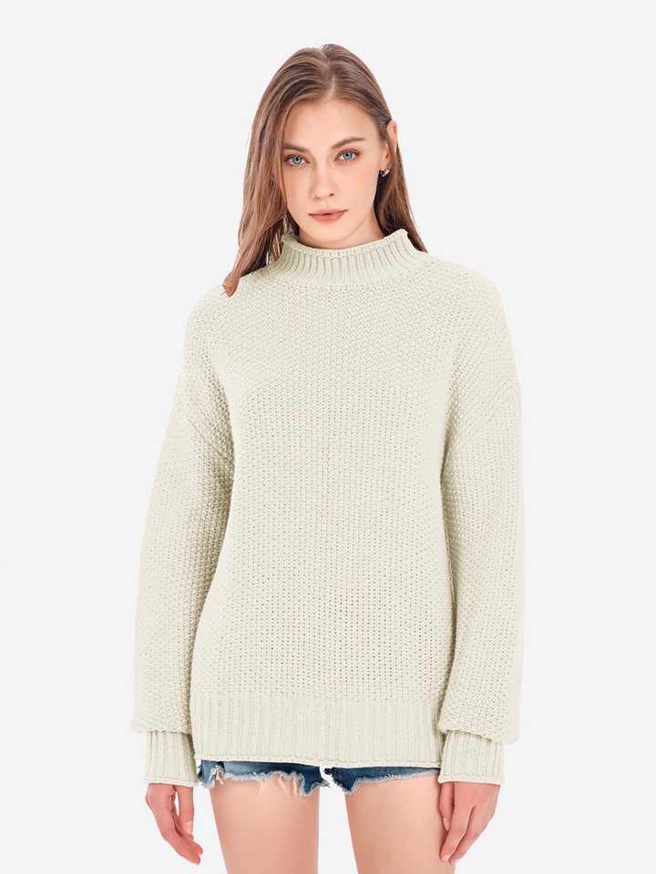 Imily Bela Sweater Damen Oversize Strickpullover mit Rollkragen (Packung, 1-tlg., 1per-Pack) Rollkragen von Imily Bela